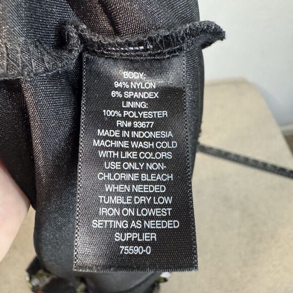 Babydoll Top L Petite Black Sheer Butterfly Stretch Flowy Y2K Goth Fairy Witchy - Picture 7 of 8